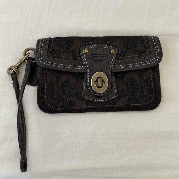 Brown Coach Wristlet - Picture 1 of 1